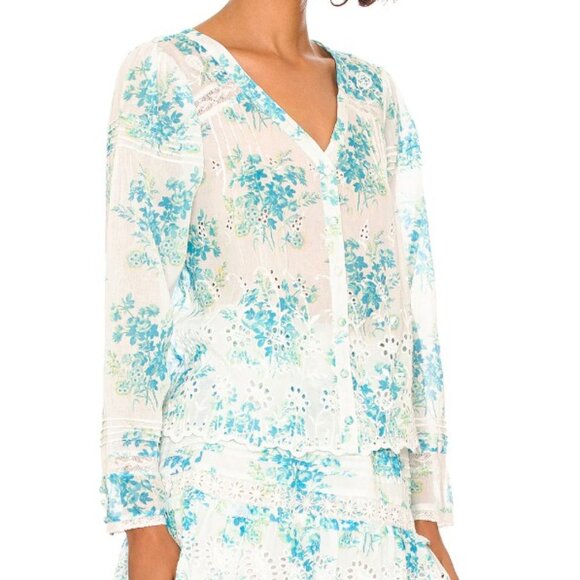 LoveShackFancy Tops - NWT LoveShackFancy Mauro Floral Top